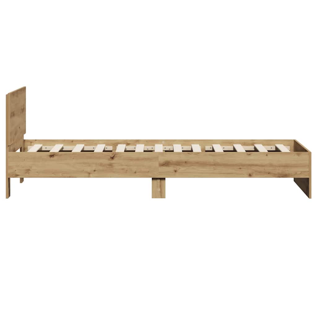 Cadre de lit Chêne artisanal 90 x 200 cm Bois d'ingénierie - XIOS