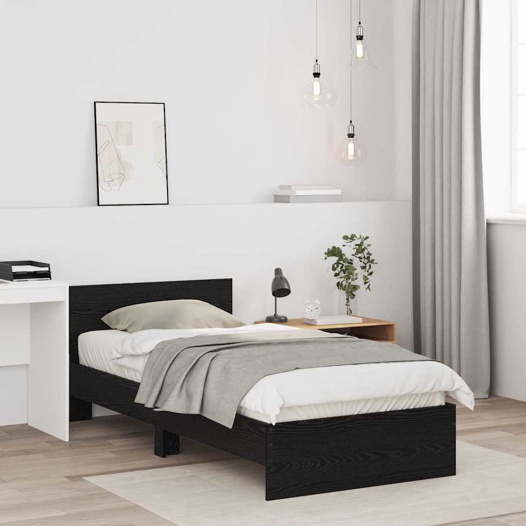 Cadre de lit Chêne noir 90 x 200 cm Bois d'ingénierie - XIOS