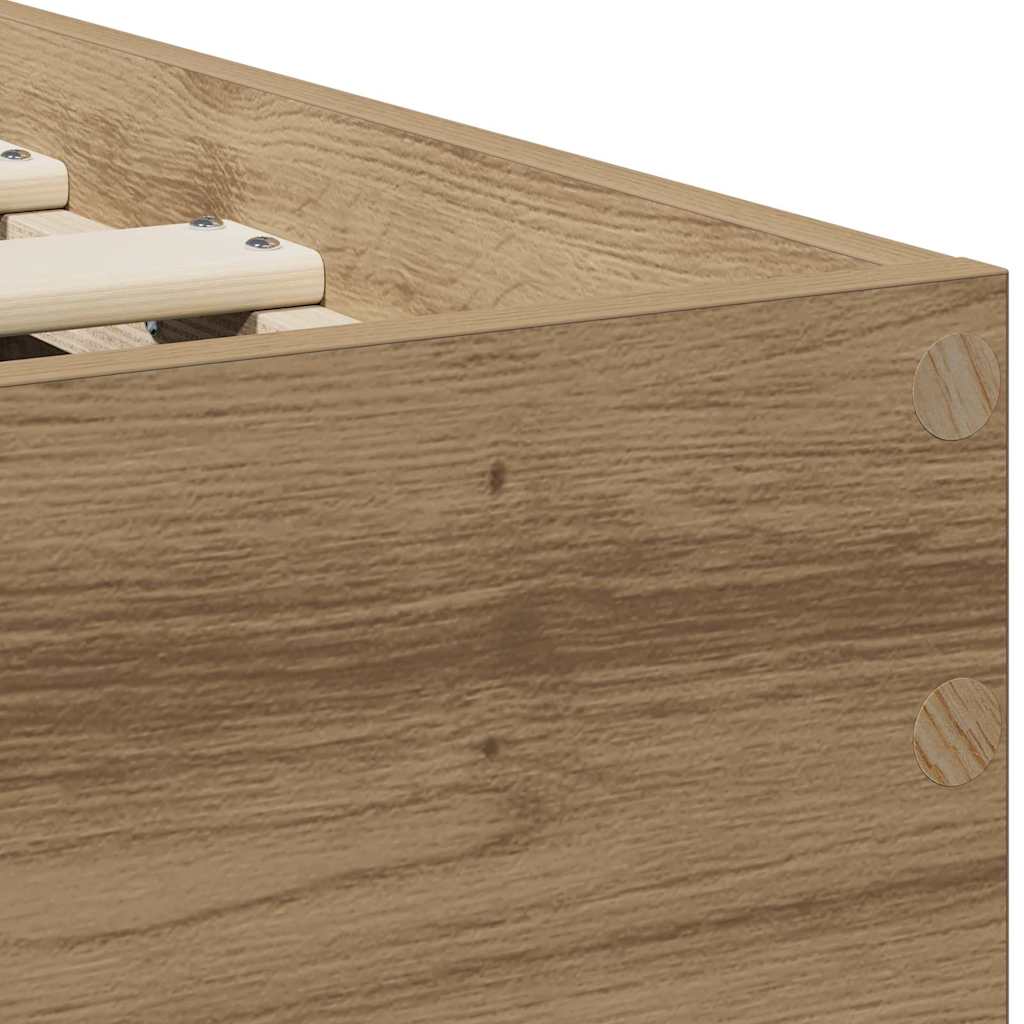 Cadre de lit chêne artisanal 75 x 190 cm Bois d'ingénierie - XIOS