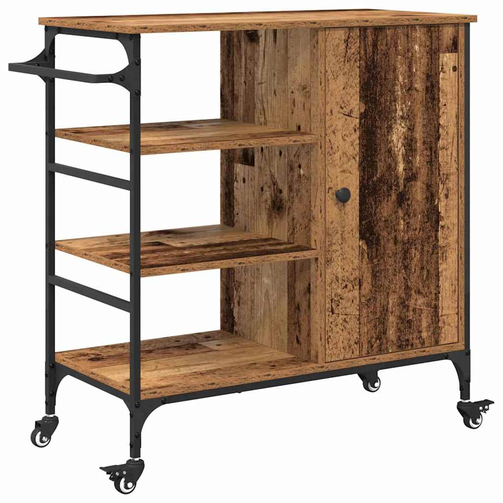 Chariot de cuisine Bois ancien 87,5x38,5x84,5 cm en bois d'ingénierie