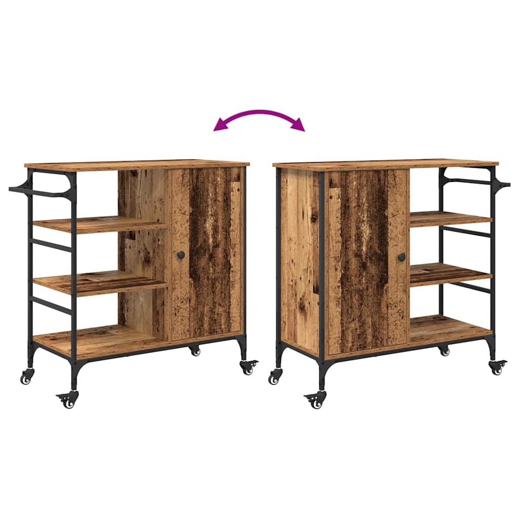 Chariot de cuisine Bois ancien 87,5 x 38,5 x 84,5 cm - XIOS