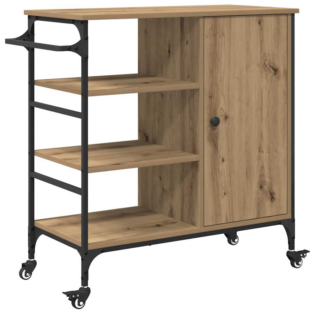 Chariot de Cuisine Chêne Artisan 87.5x38.5x84.5 cm Bois d'Ingénierie