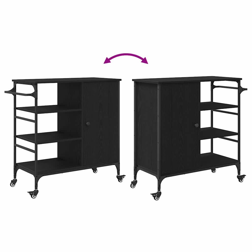 Chariot de cuisine Chêne noir 87,5 x 38,5 x 84,5 cm - XIOS