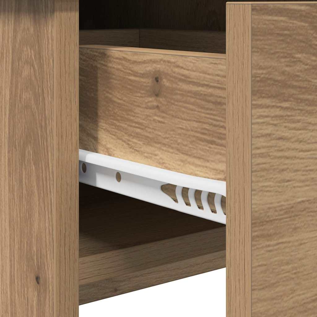 Table de Toilette avec tiroir chêne artisanal 100 x 45 x 76 cm - XIOS