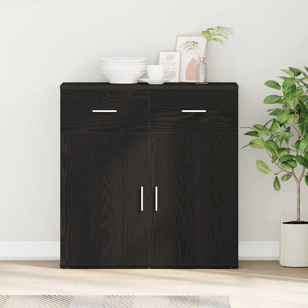 Buffet avec tiroir Chêne noir 79 x 38 x 80 cm Bois d'ingénierie - XIOS