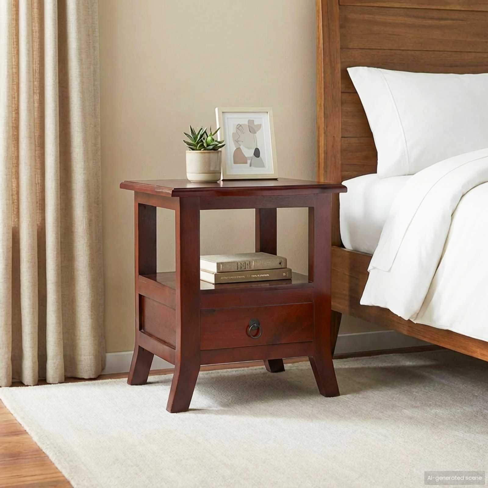 Cabinet de chevet avec tiroir Marron 40 x 40 x 45,5 cm - XIOS