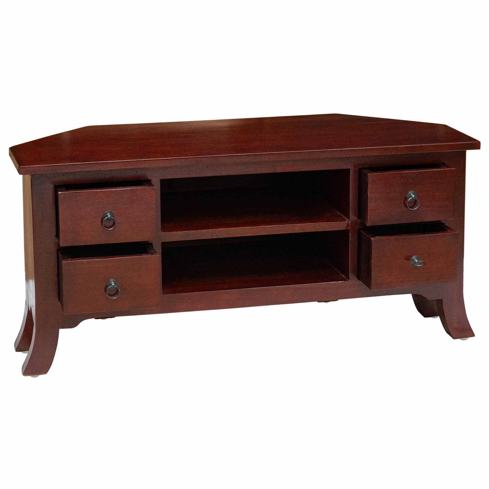 Meuble TV Marron 100 x 40,5 x 46 cm Bois de Mahogany Massif - XIOS
