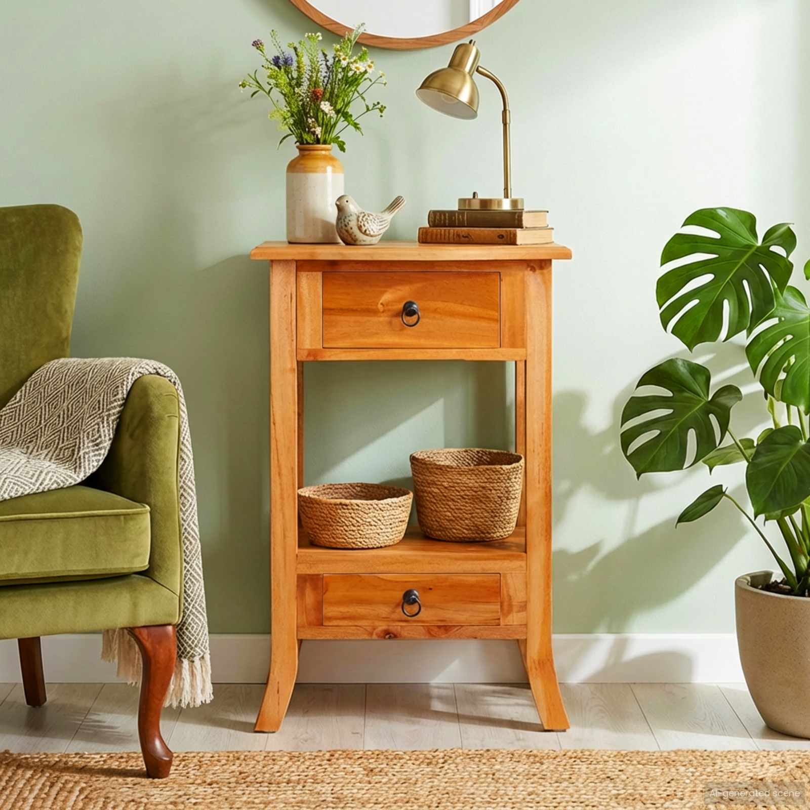 Table console avec tiroir Naturel 50,5 x 30 x 75,5 cm - XIOS