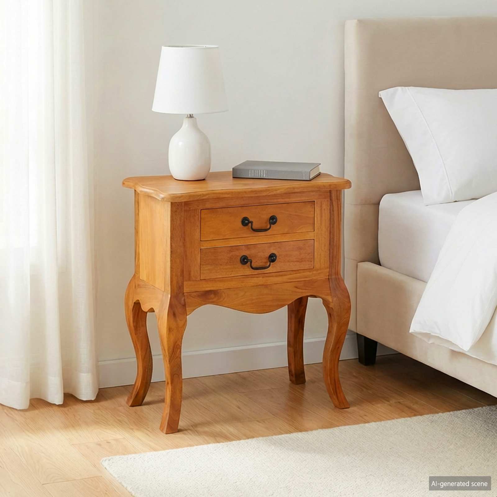 Table d'appoint avec tiroir Naturel 60,5 x 30 x 61 cm - XIOS