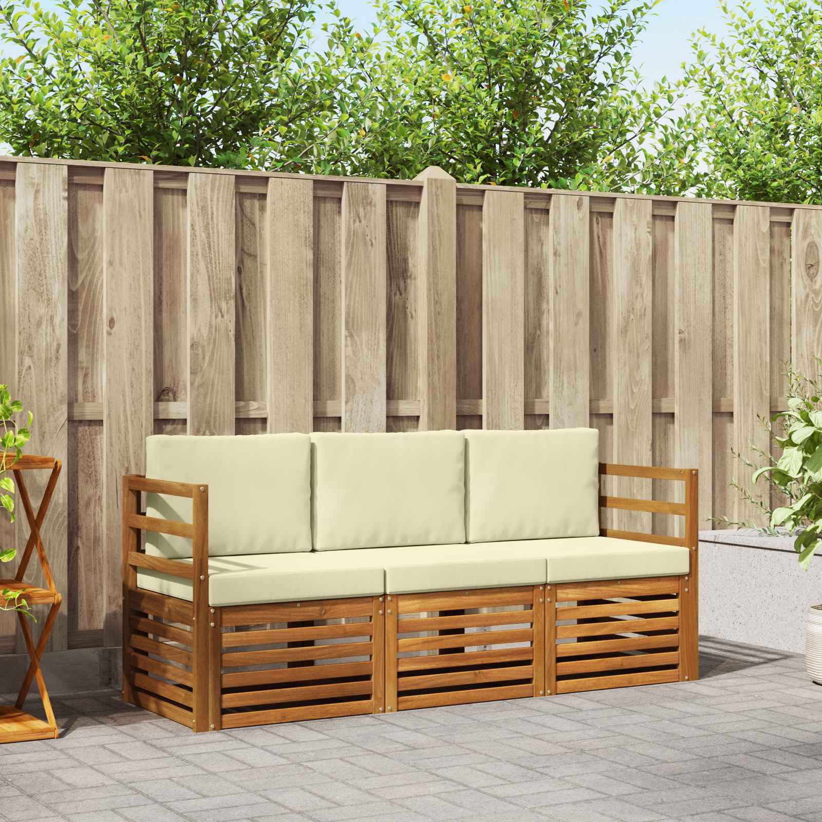 Ensembles de canapés avec coussin 3 pcs Naturel et Crème - XIOS
