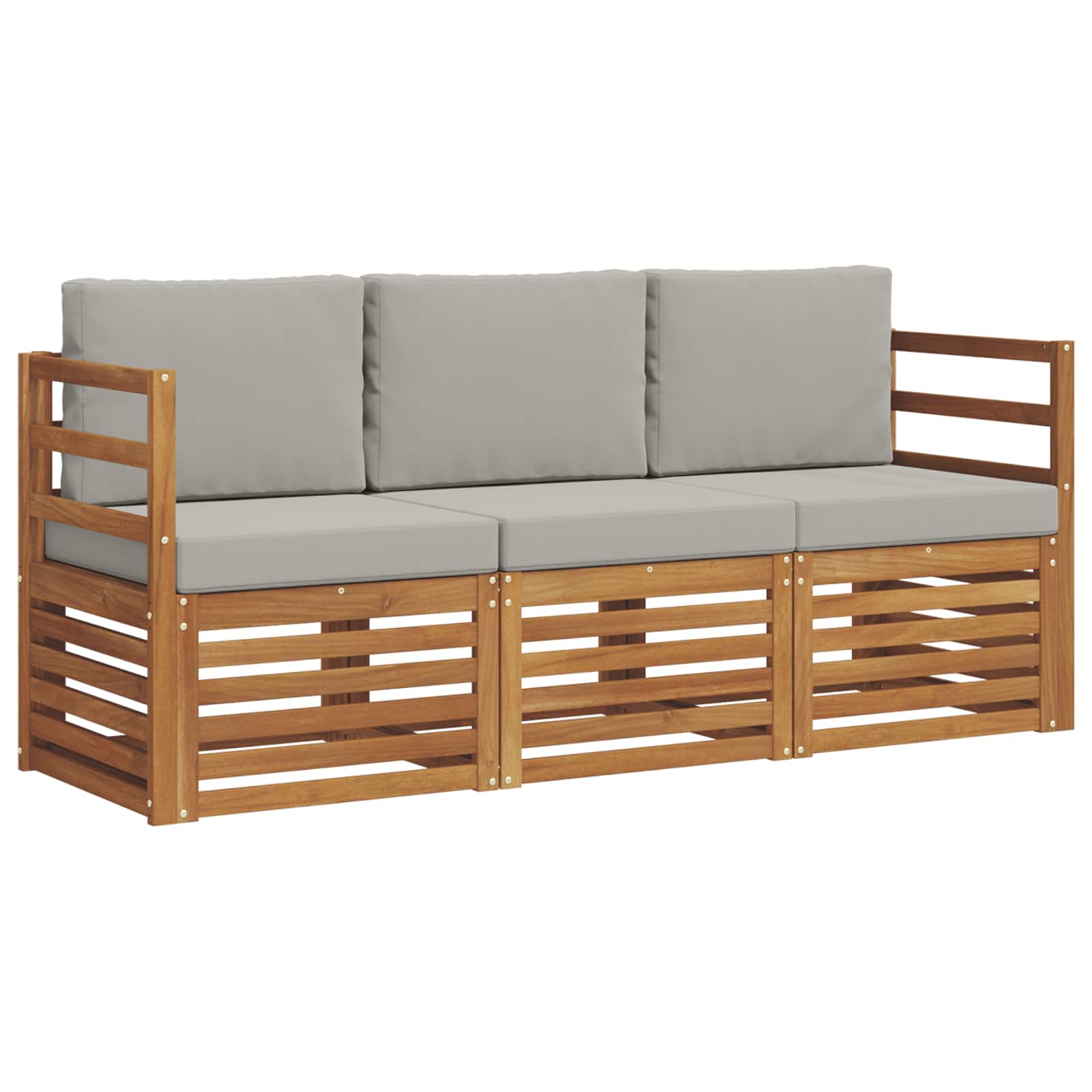 Ensembles de canapés avec coussin 3 pcs Gris Naturel et Clair - XIOS
