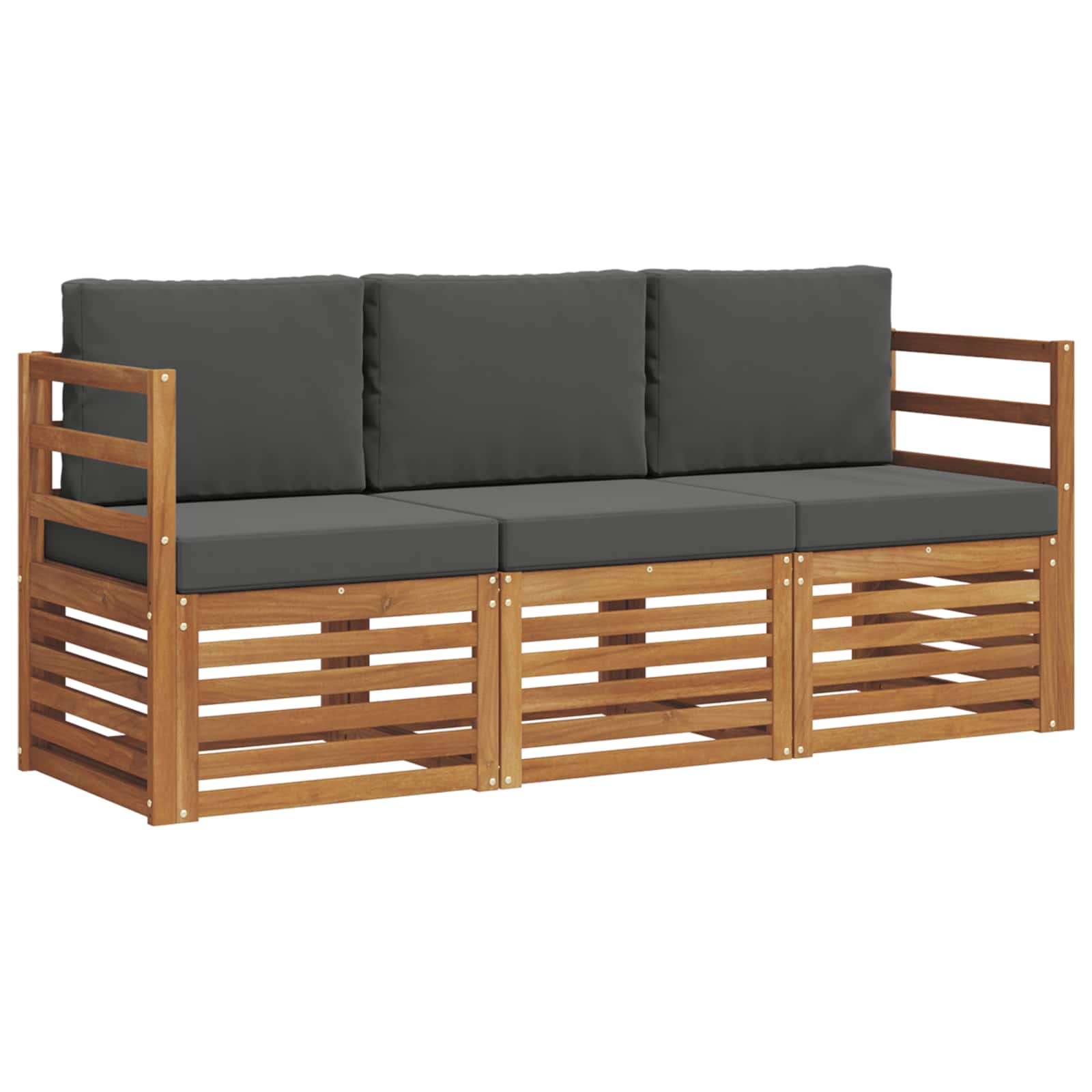 Ensembles de canapés avec coussin 3 pcs Naturel et Anthracite - XIOS
