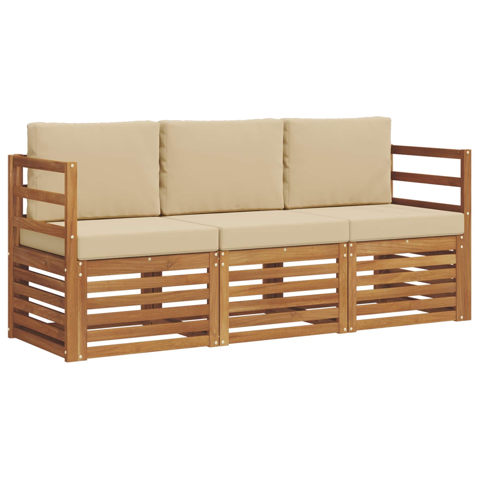 Ensembles de canapés avec coussin 3 pcs Naturel et Beige - XIOS
