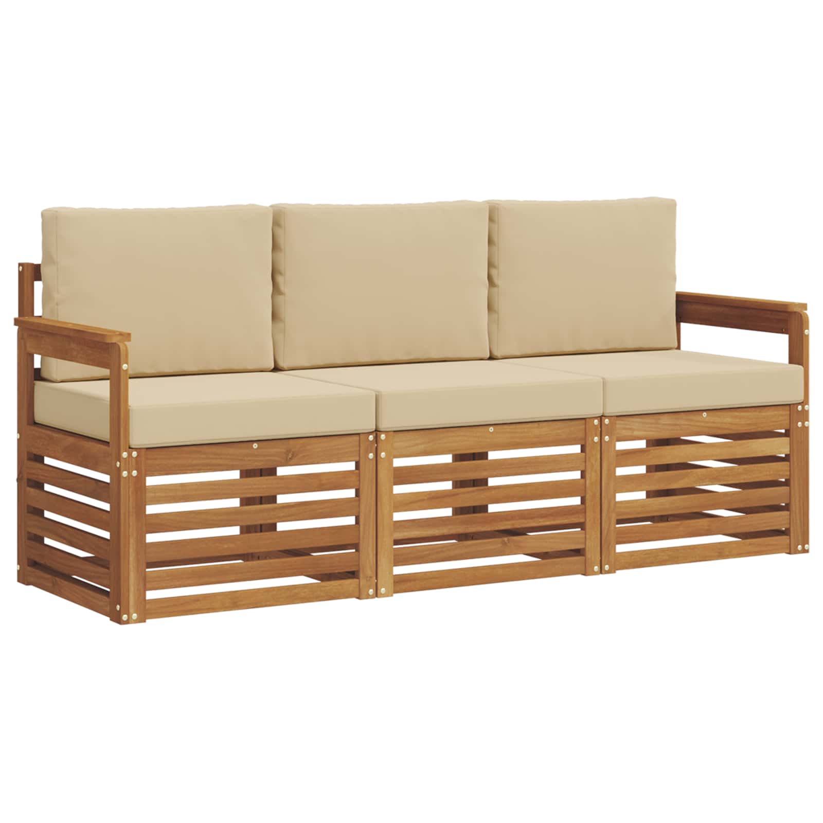 Ensembles de canapés avec coussin 3 pcs Naturel et Beige - XIOS