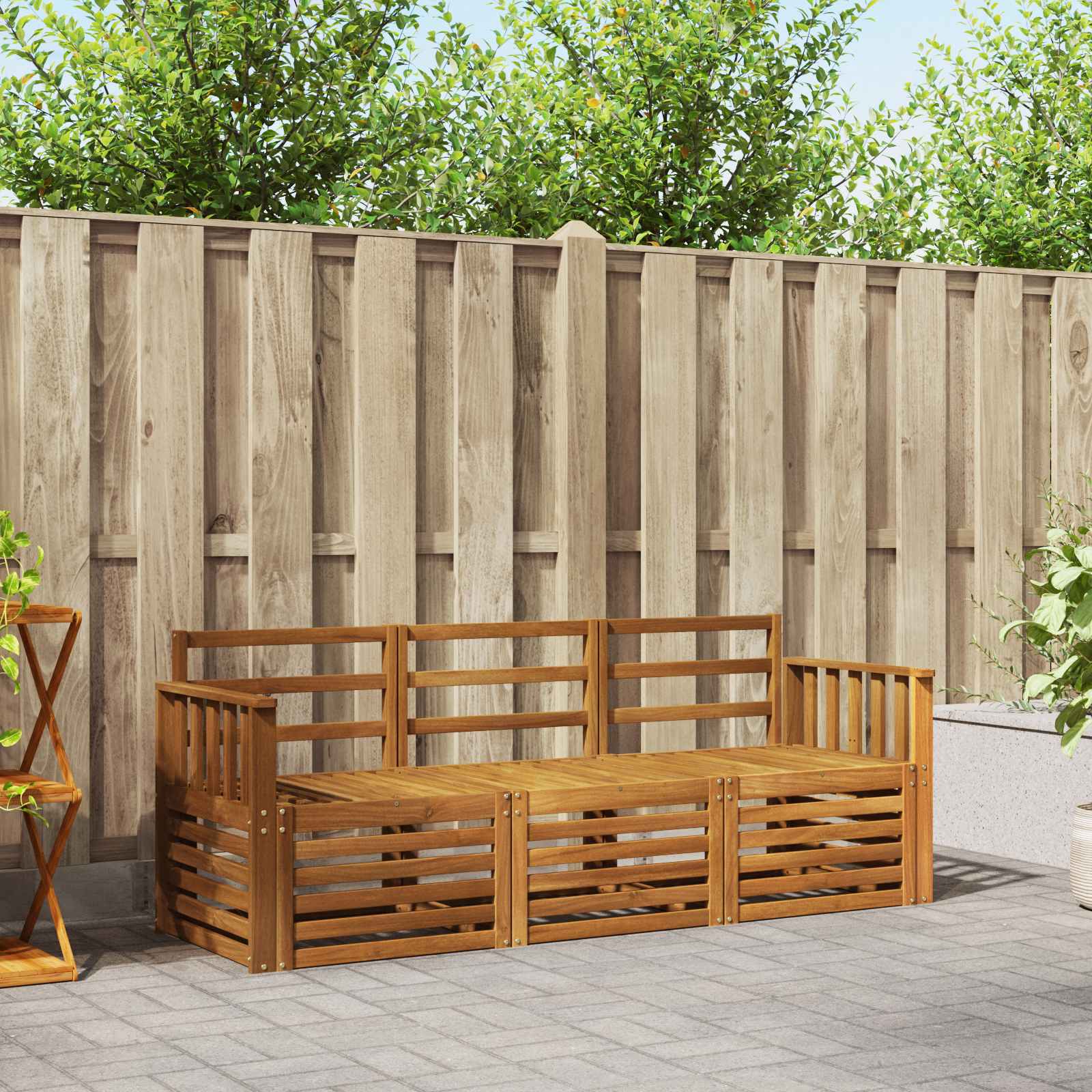 Ensembles de canapés 3 pcs Naturel Bois d'Acacia Massif - XIOS