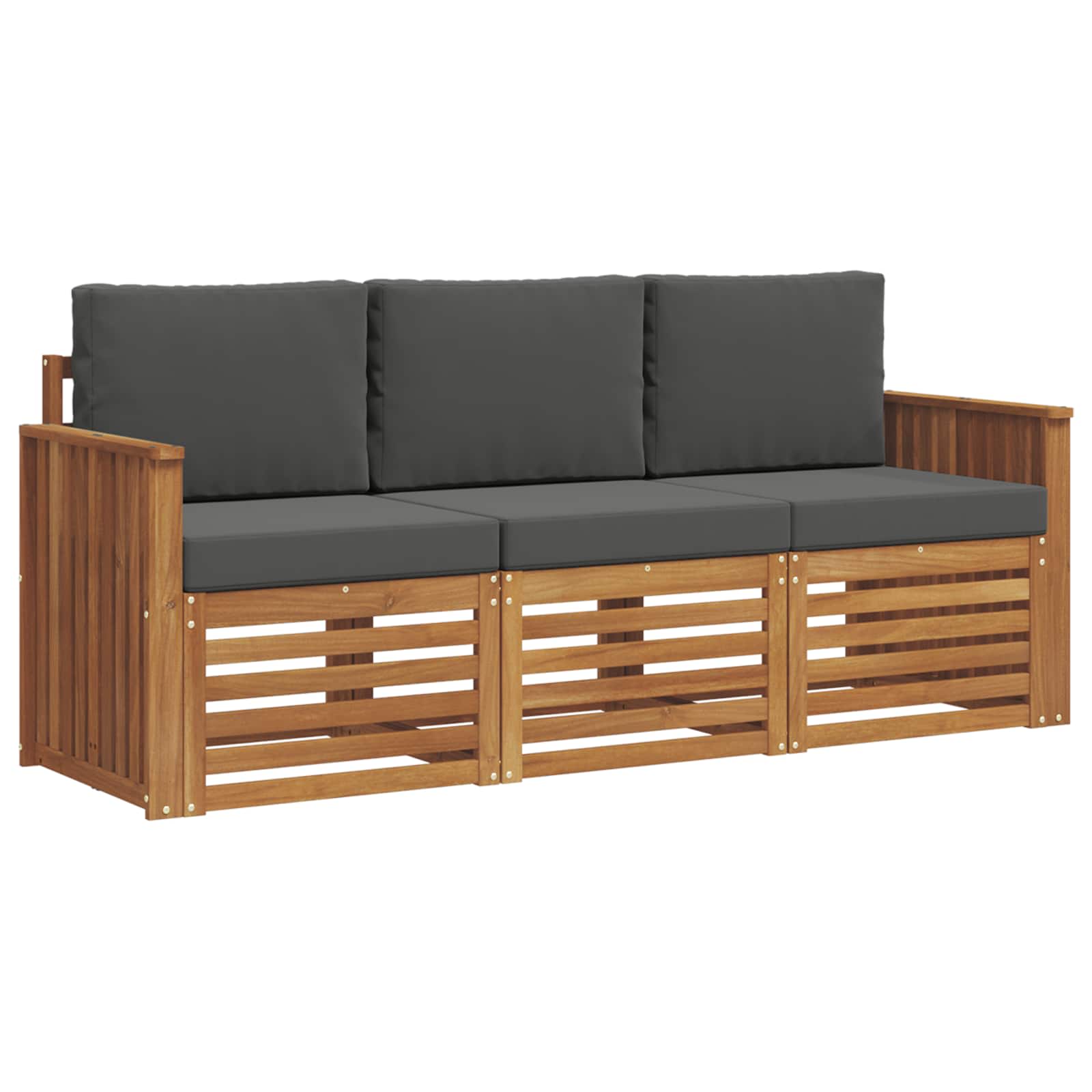 Ensembles de canapés avec coussin 3 pcs Naturel et Anthracite - XIOS