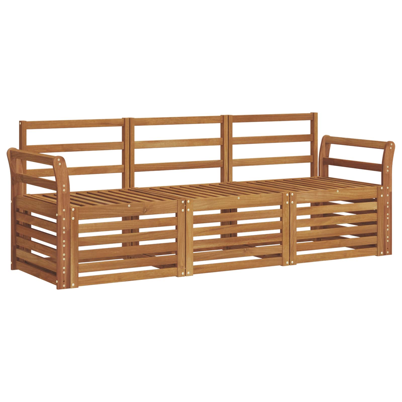 Ensembles de canapés 3 pcs Naturel Bois d'Acacia Massif - XIOS