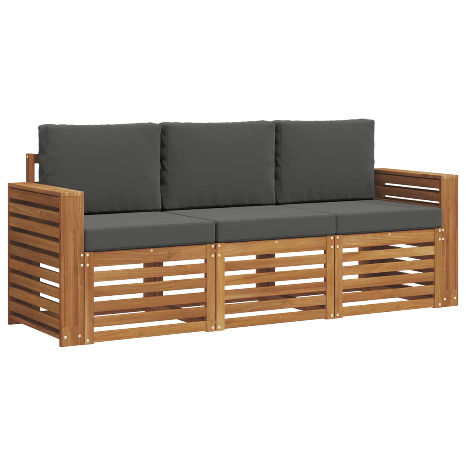 Ensembles de canapés avec coussin 3 pcs Naturel et Anthracite - XIOS