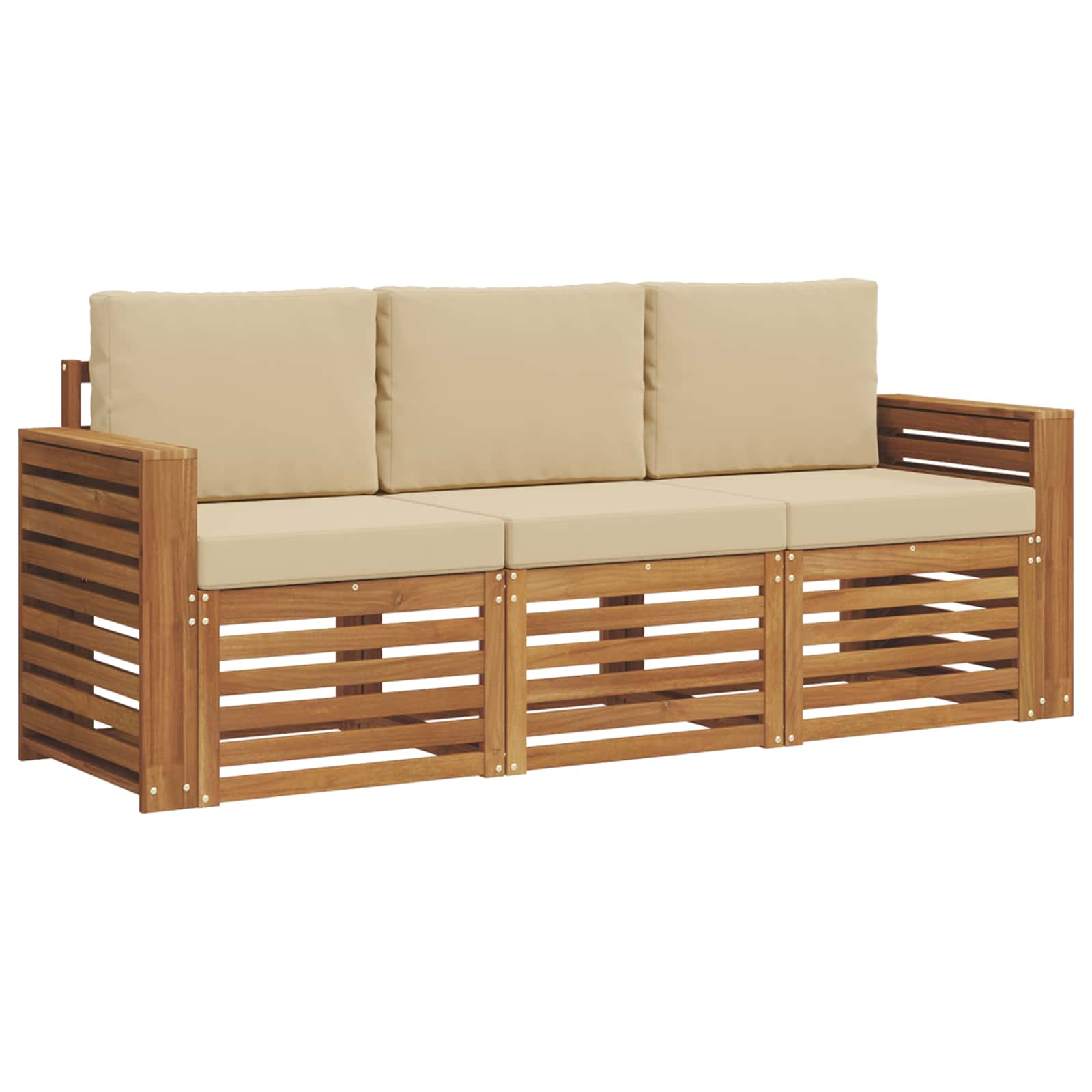 Ensembles de canapés avec coussin 3 pcs Naturel et Beige - XIOS