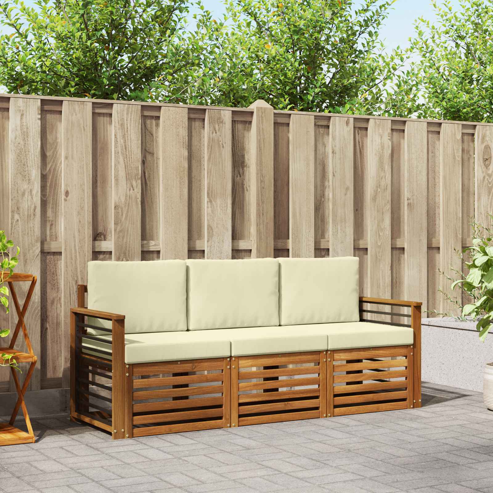 Ensembles de canapés avec coussin 3 pcs Naturel et Crème - XIOS
