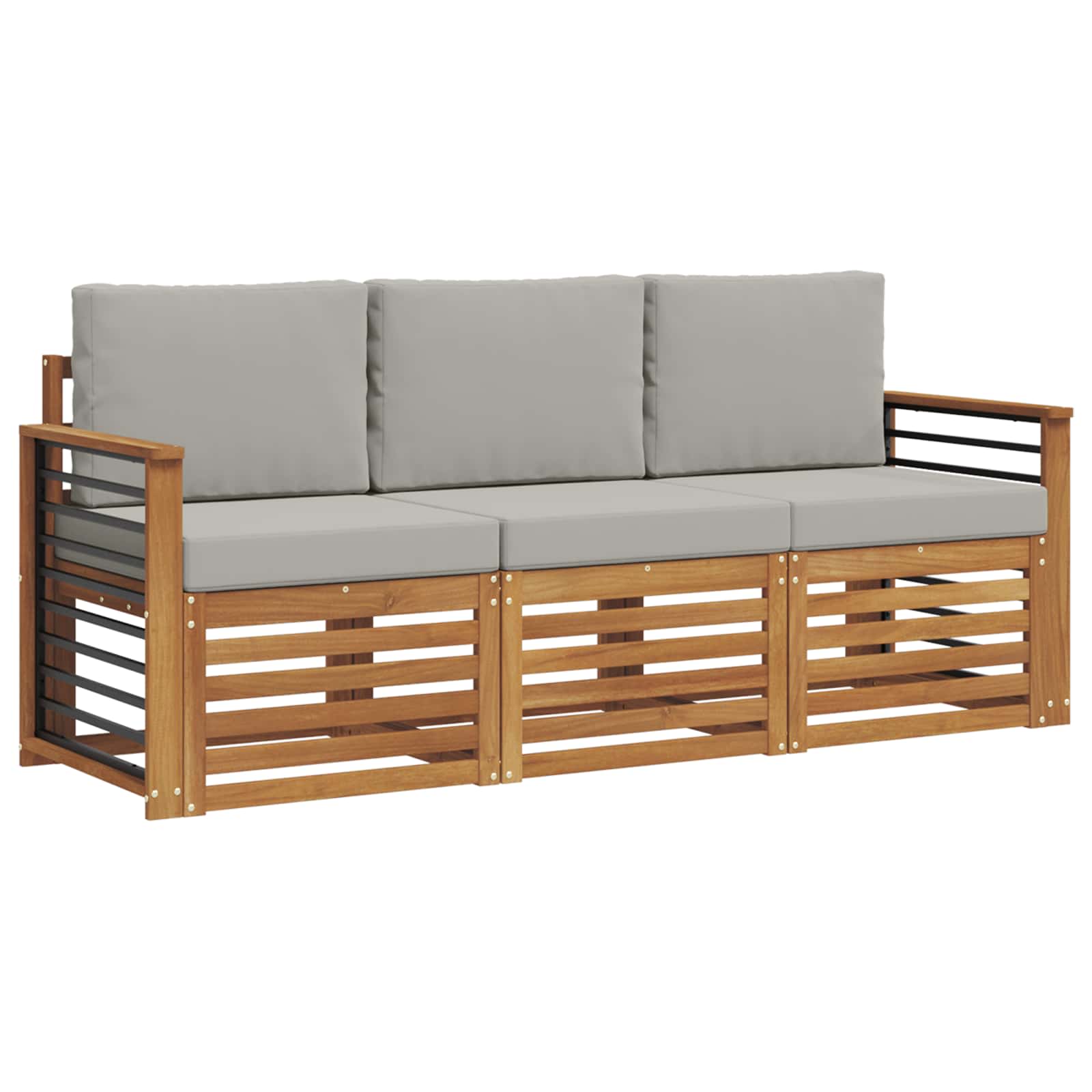 Ensembles de canapés avec coussin 3 pcs Gris Naturel et Clair - XIOS