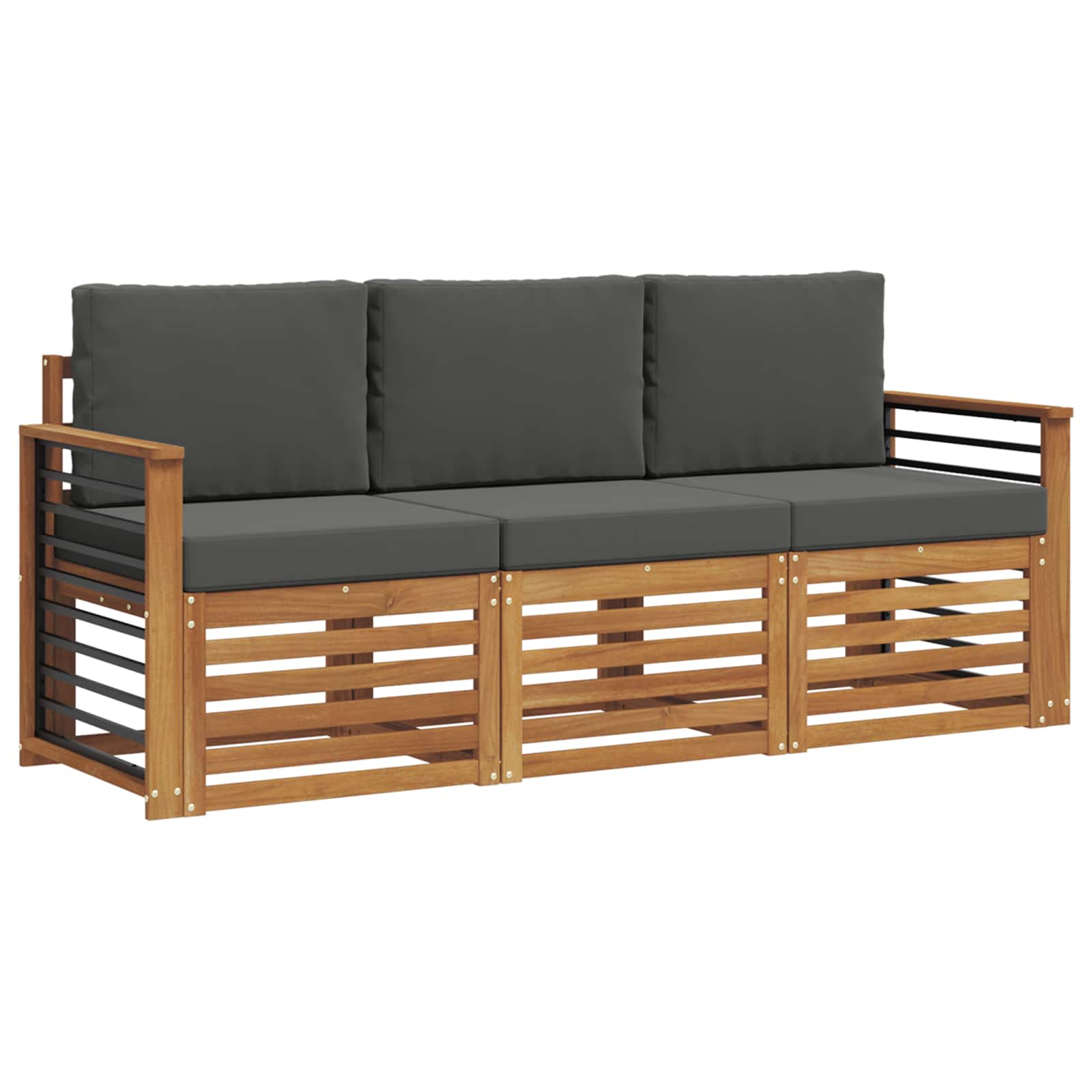 Ensembles de canapés avec coussin 3 pcs Naturel et Anthracite - XIOS