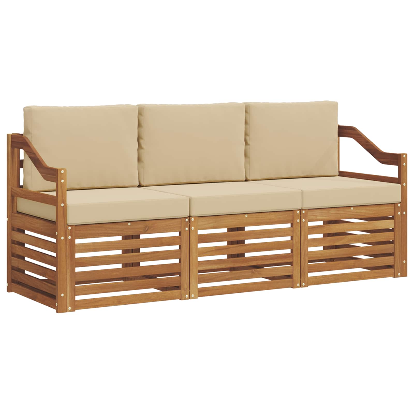 Ensembles de canapés avec coussin 3 pcs Naturel et Beige - XIOS