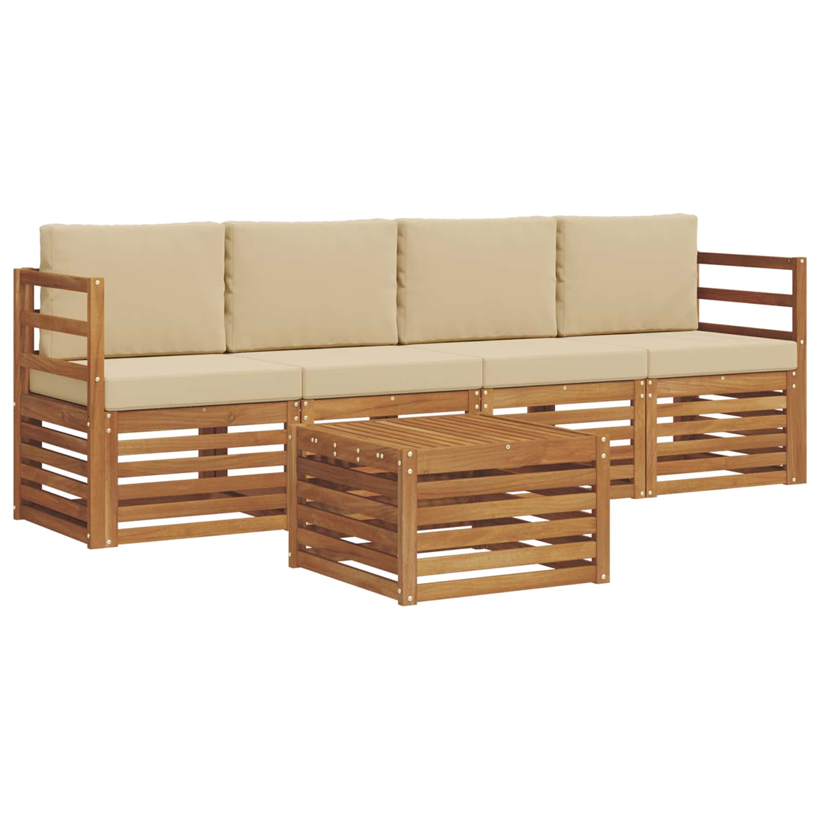 Ensemble de canapés d'extérieur 5 pc Naturel et Beige