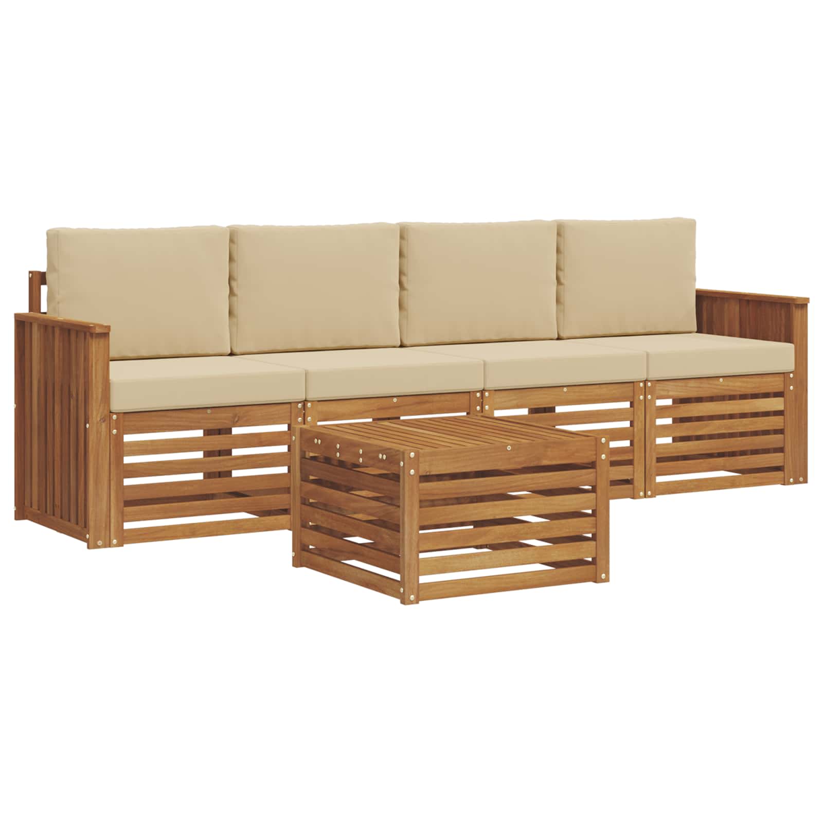 Ensemble de canapés d'extérieur 5 pcs Naturel et Beige - XIOS