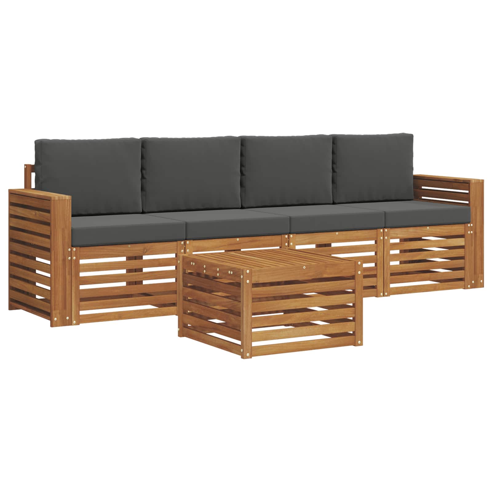 Ensemble de canapés d'extérieur 5 pcs Naturel et Anthracite - XIOS