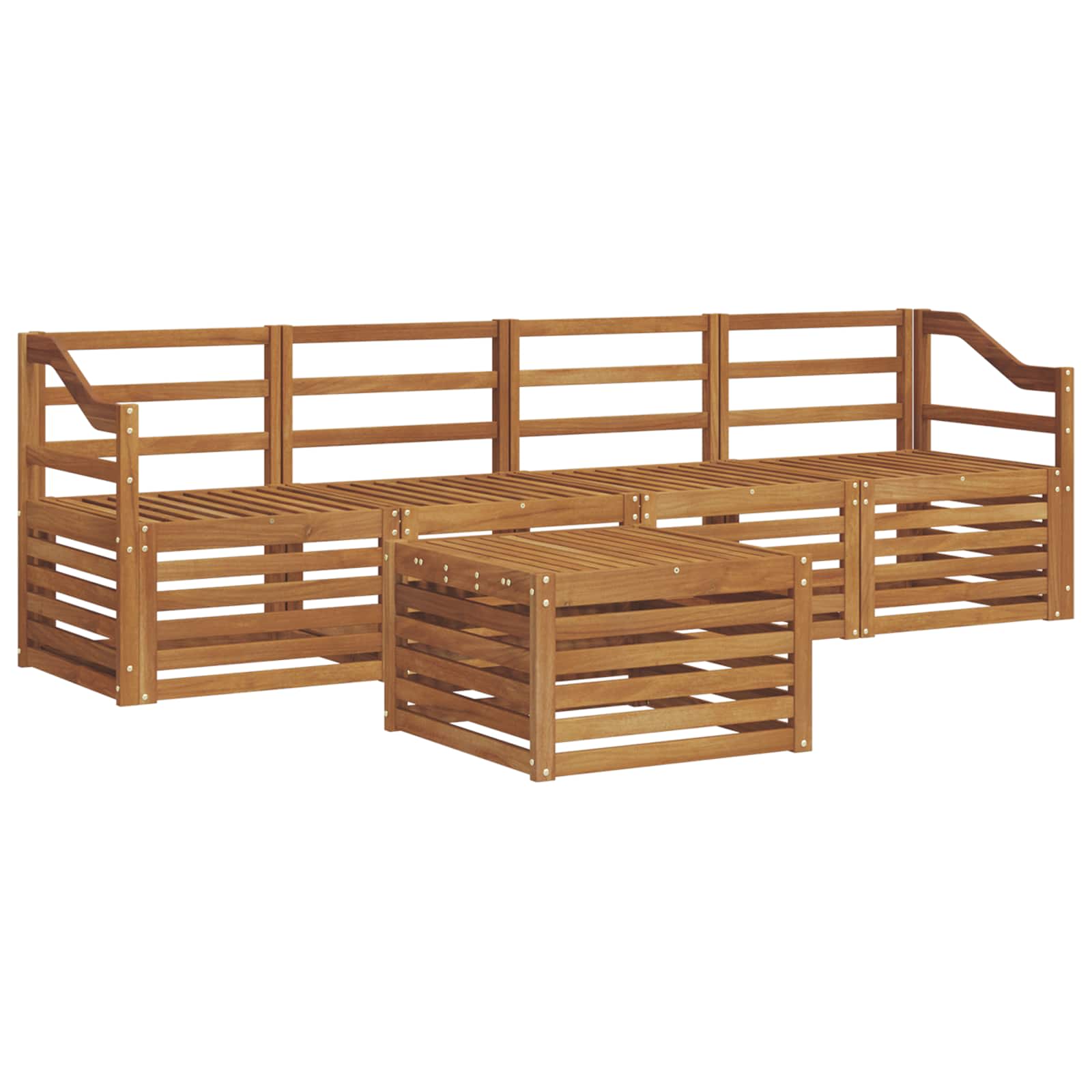Ensembles de canapés 5 pcs Naturel Bois d'Acacia Massif - XIOS
