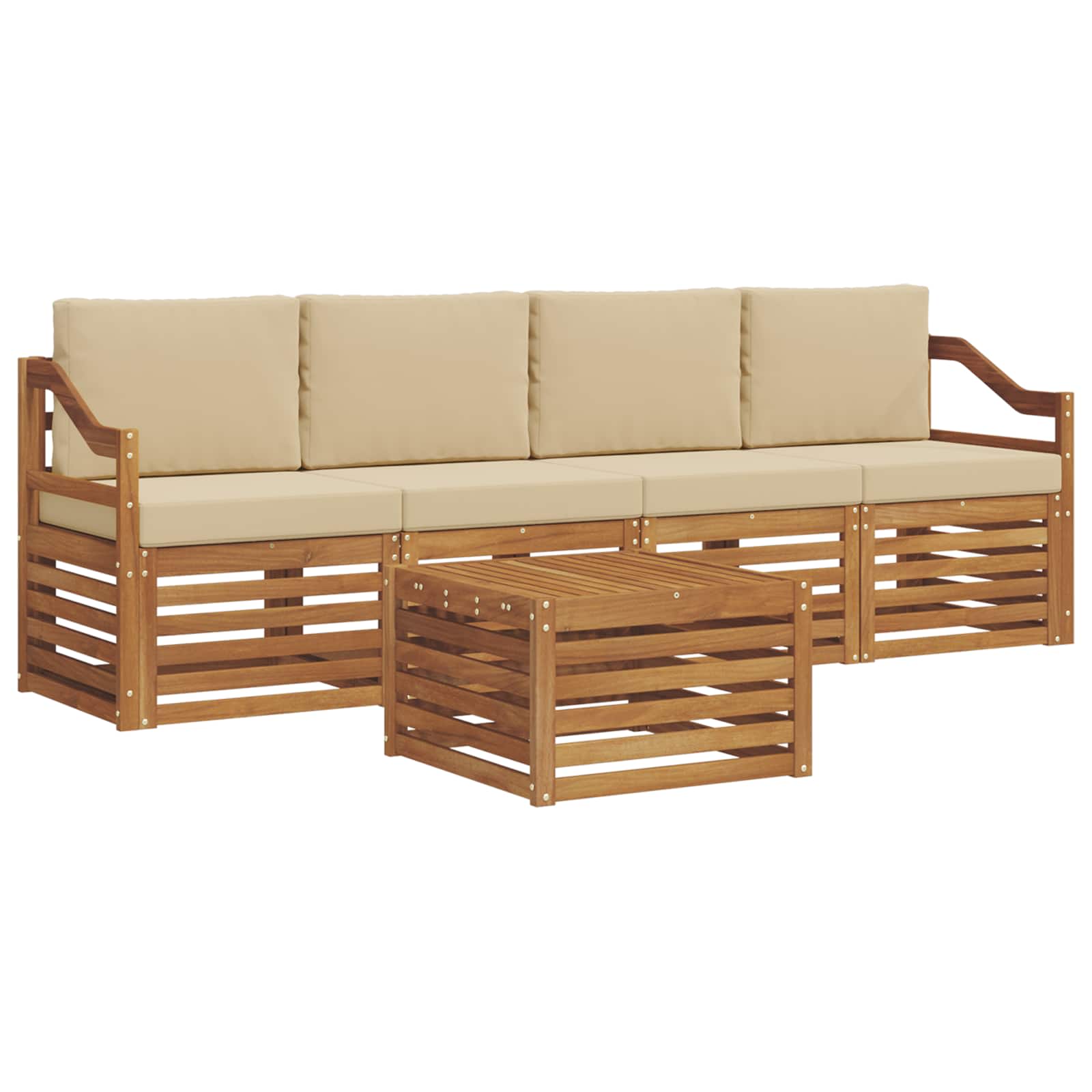 Ensemble de canapés d'extérieur 5 pcs Naturel et Beige - XIOS