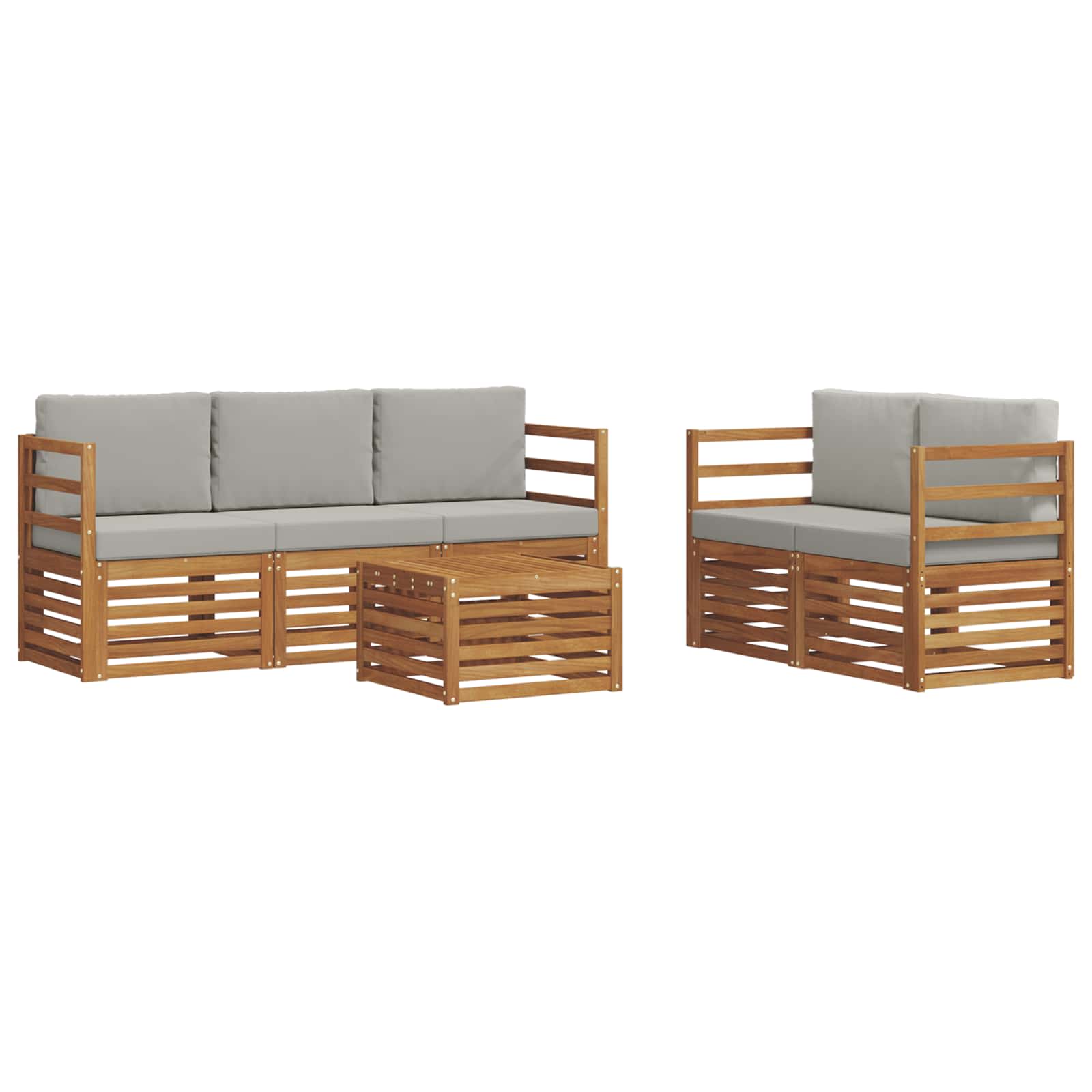 Ensembles de canapés avec coussin 6 pcs Gris Naturel et Clair - XIOS