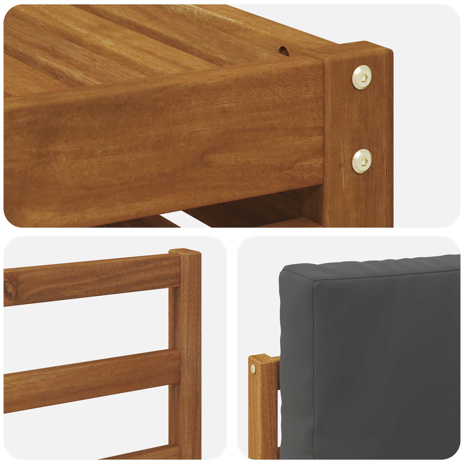 Ensembles de canapés avec coussin 6 pcs Naturel et Anthracite - XIOS