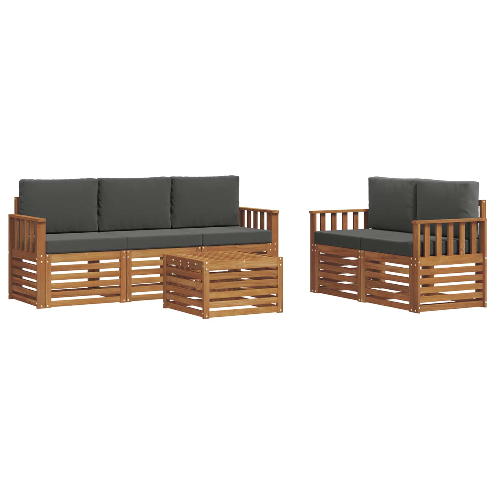 Ensembles de canapés avec coussin 6 pcs Naturel et Anthracite - XIOS