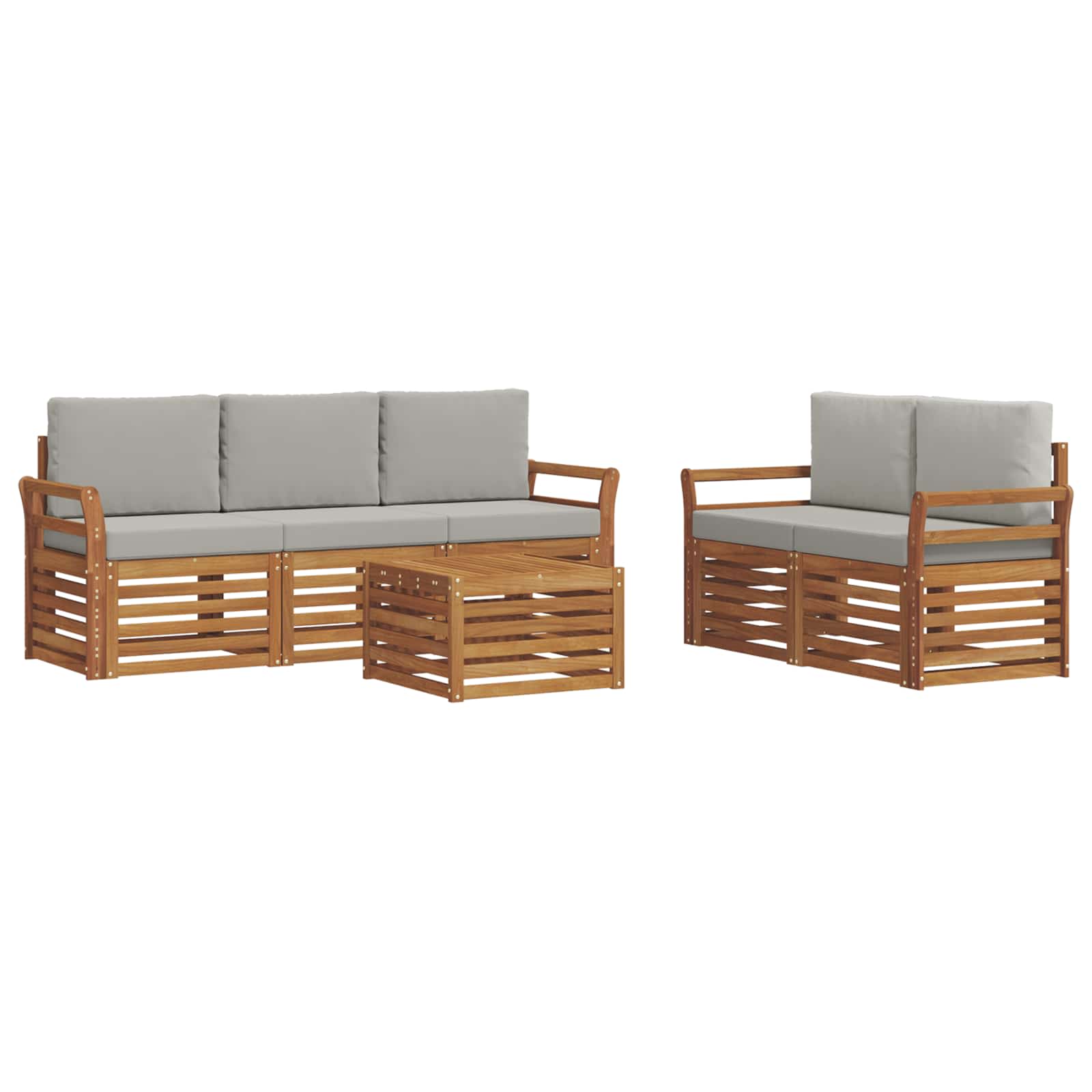 Ensembles de canapés avec coussin 6 pcs Gris Naturel et Clair - XIOS