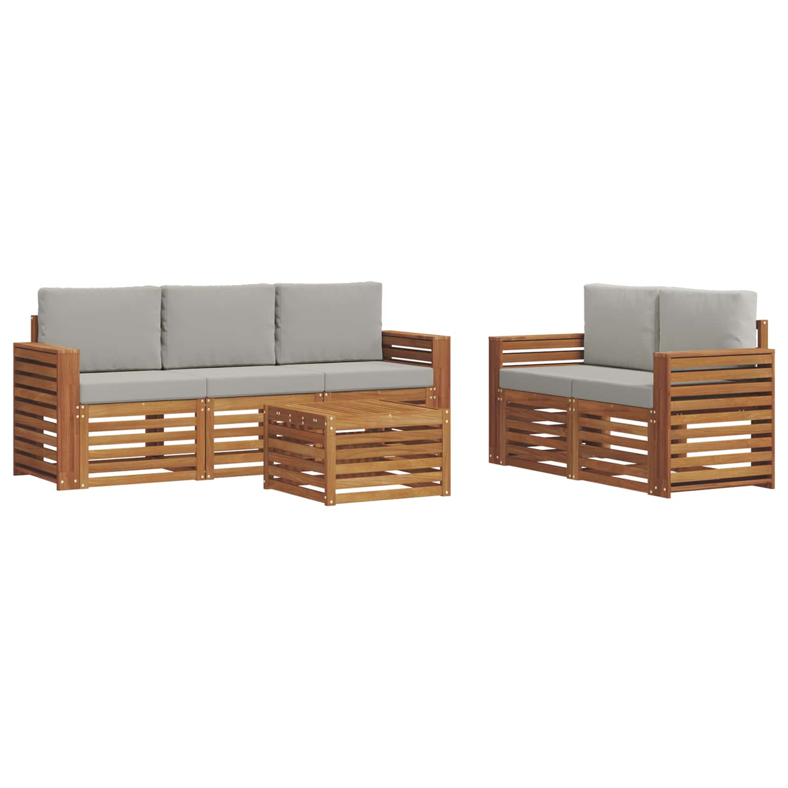 Ensembles de canapés avec coussin 6 pcs Gris Naturel et Clair - XIOS