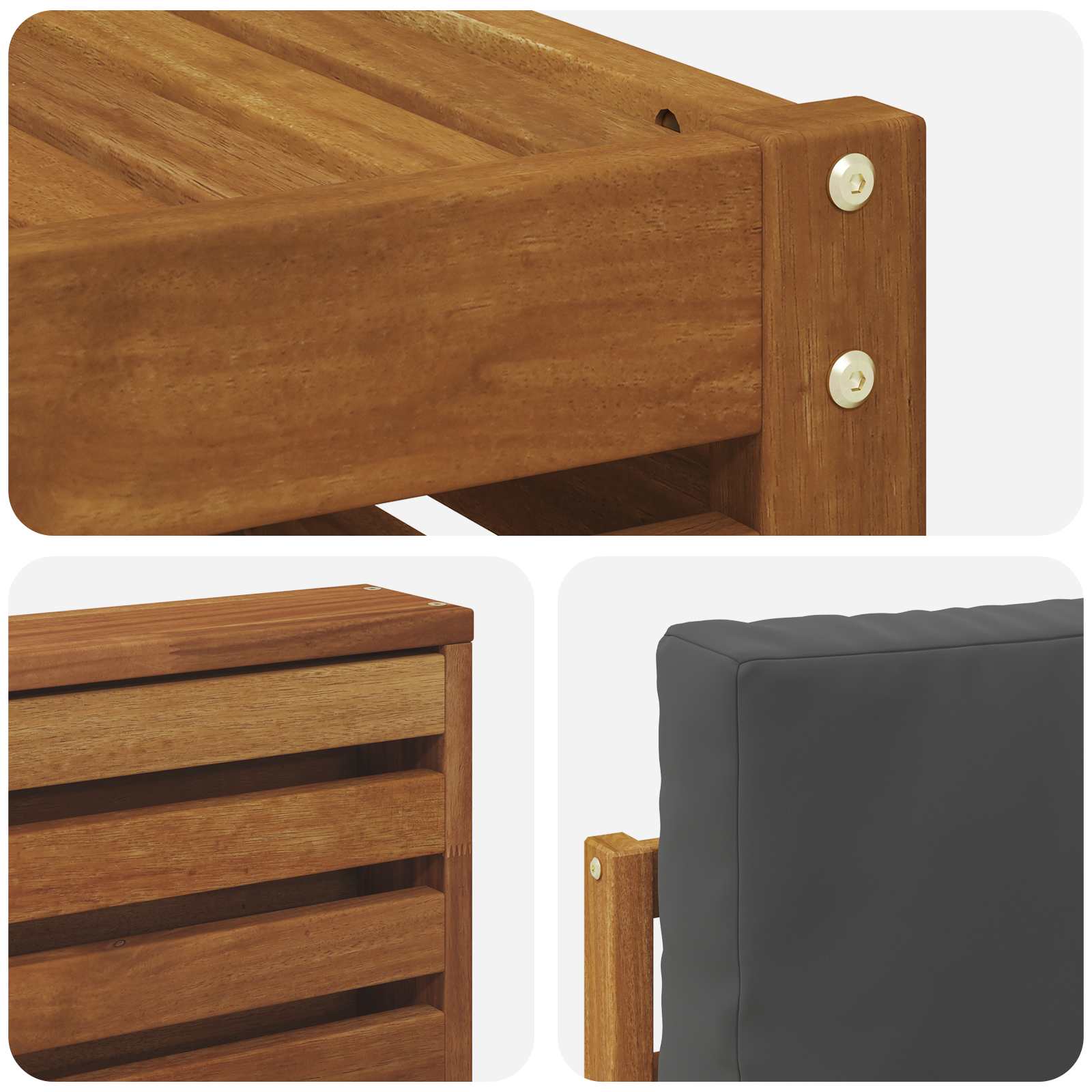 Ensembles de canapés avec coussin 6 pcs Naturel et Anthracite - XIOS