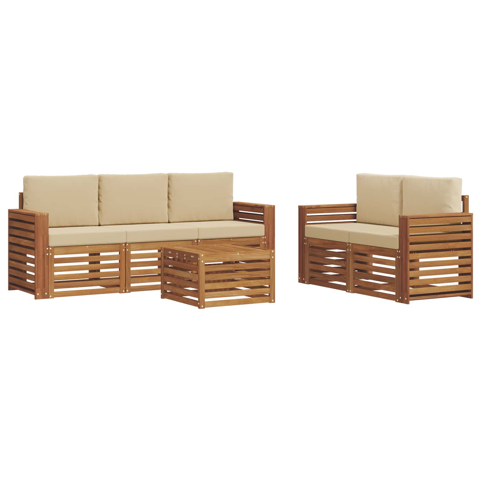 Ensembles de canapés avec coussin 6 pcs Naturel et Beige - XIOS