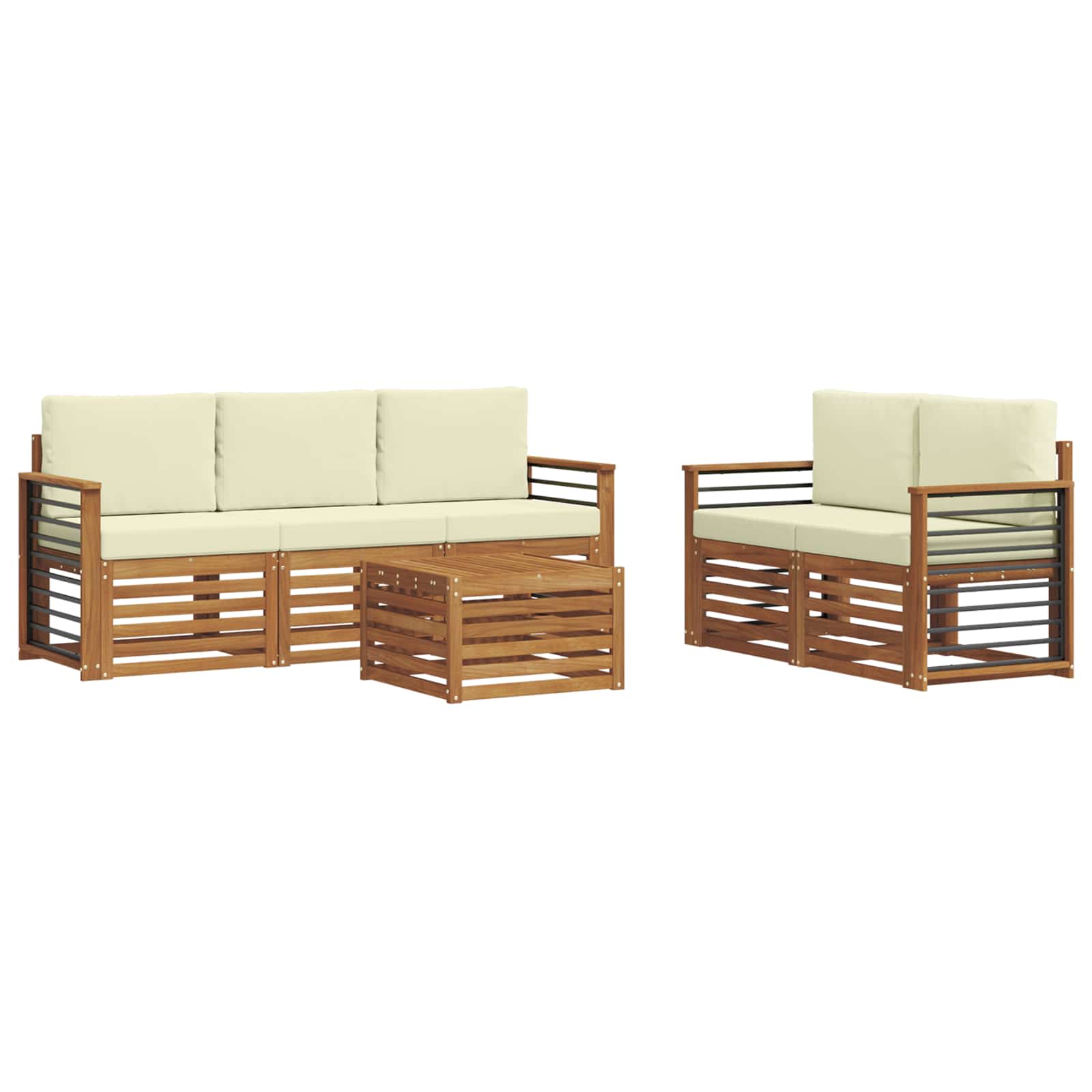 Ensembles de canapés avec coussin 6 pcs Naturel et Crème - XIOS