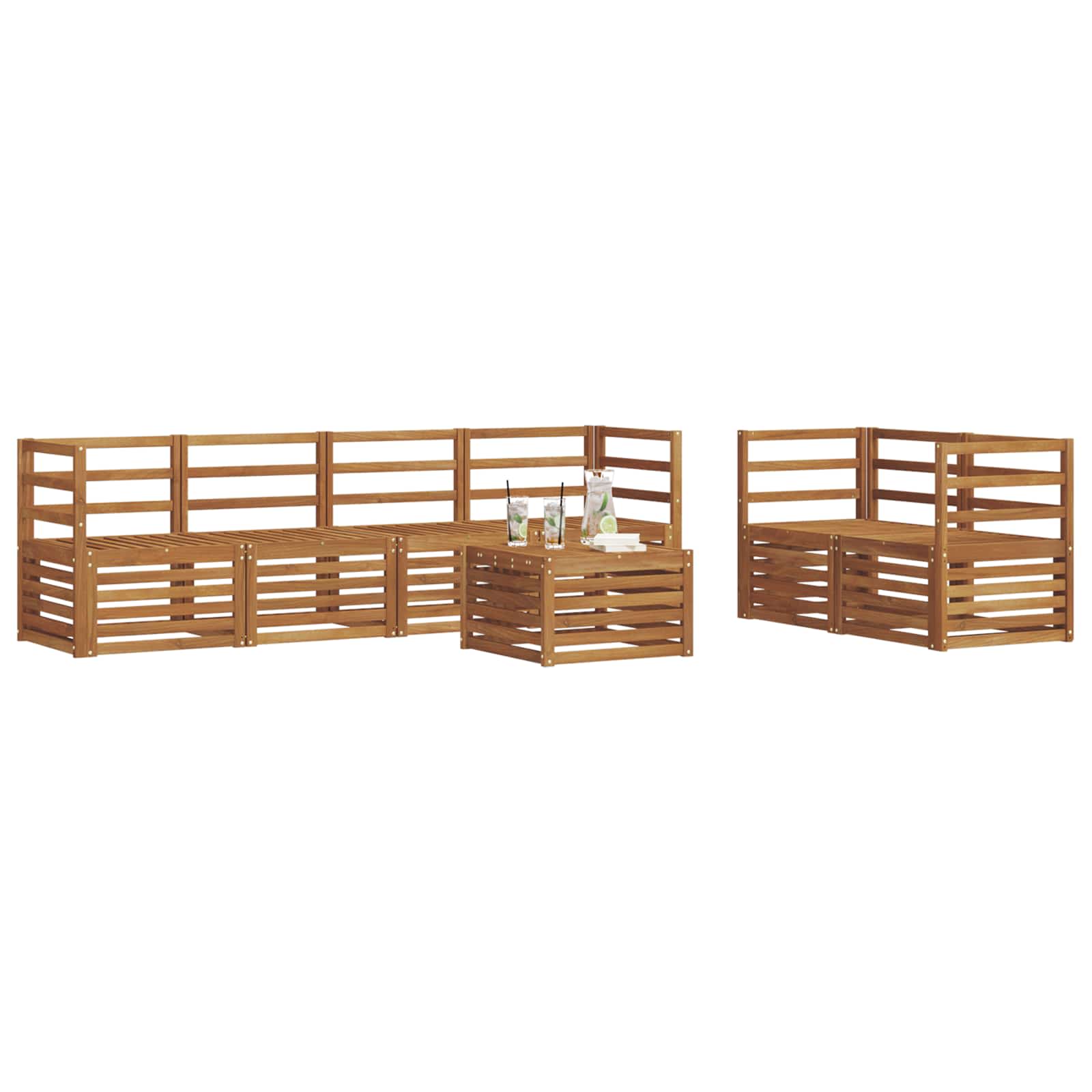 Ensemble de canapés d'extérieur 7 pcs Naturel - XIOS