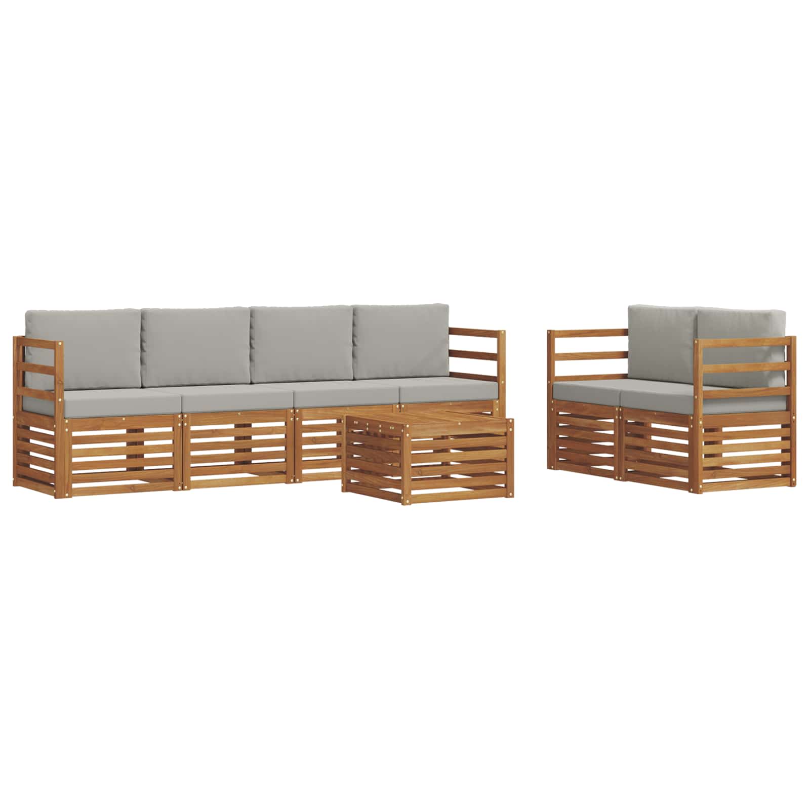 Ensemble de canapés d'extérieur 7 pcs Gris Naturel et Clair