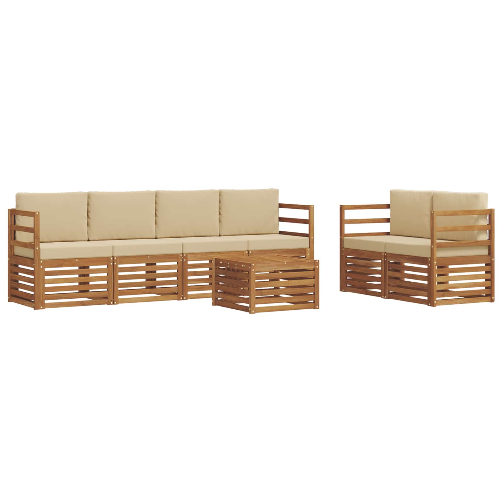 Ensemble de canapés d'extérieur 7 pcs Naturel et Beige - XIOS