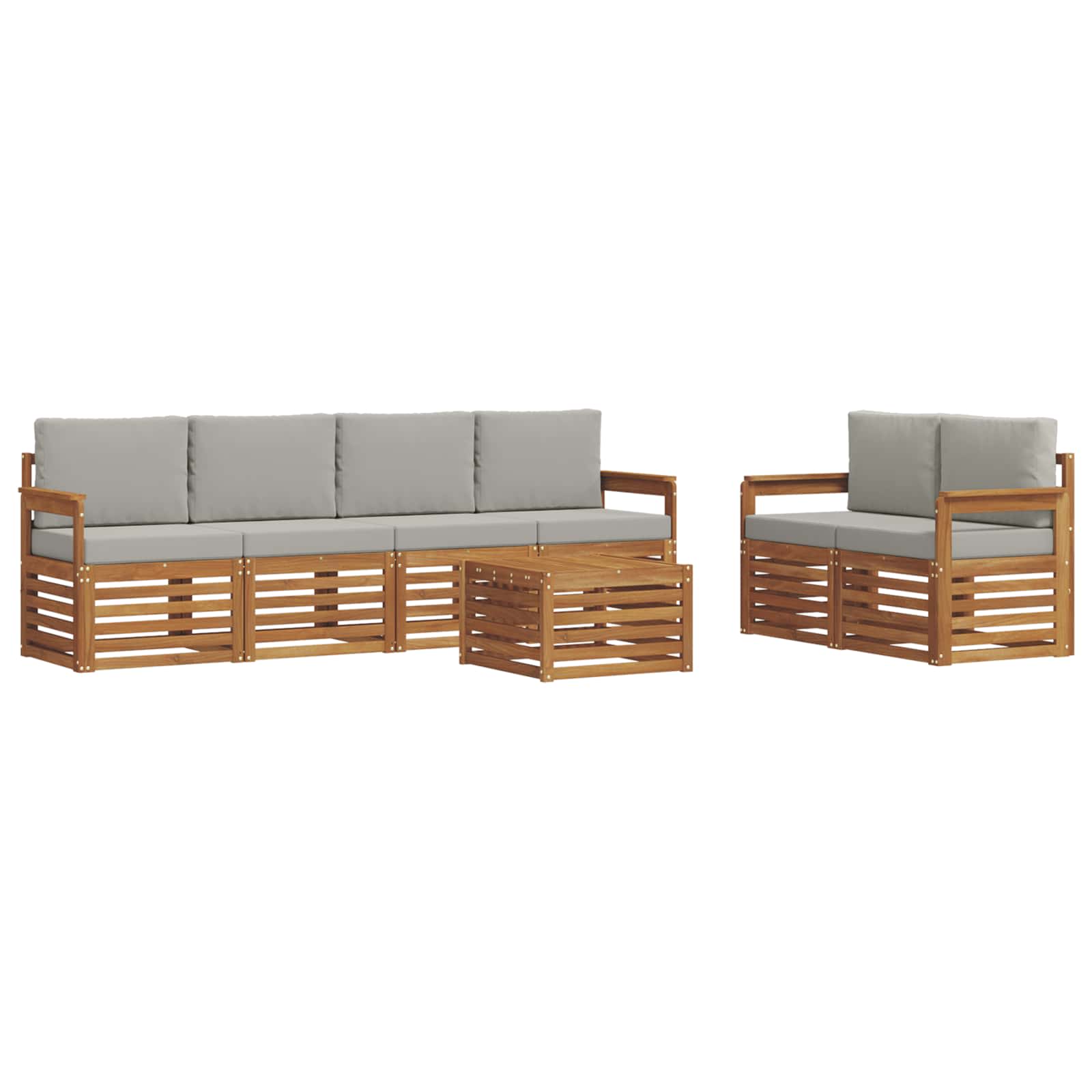 Ensemble de canapés d'extérieur 7 pcs Gris Naturel et Clair