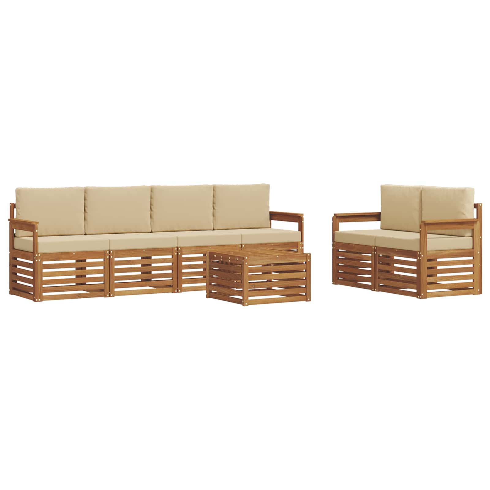 Ensemble de canapés d'extérieur 7 pcs Naturel et Beige - XIOS