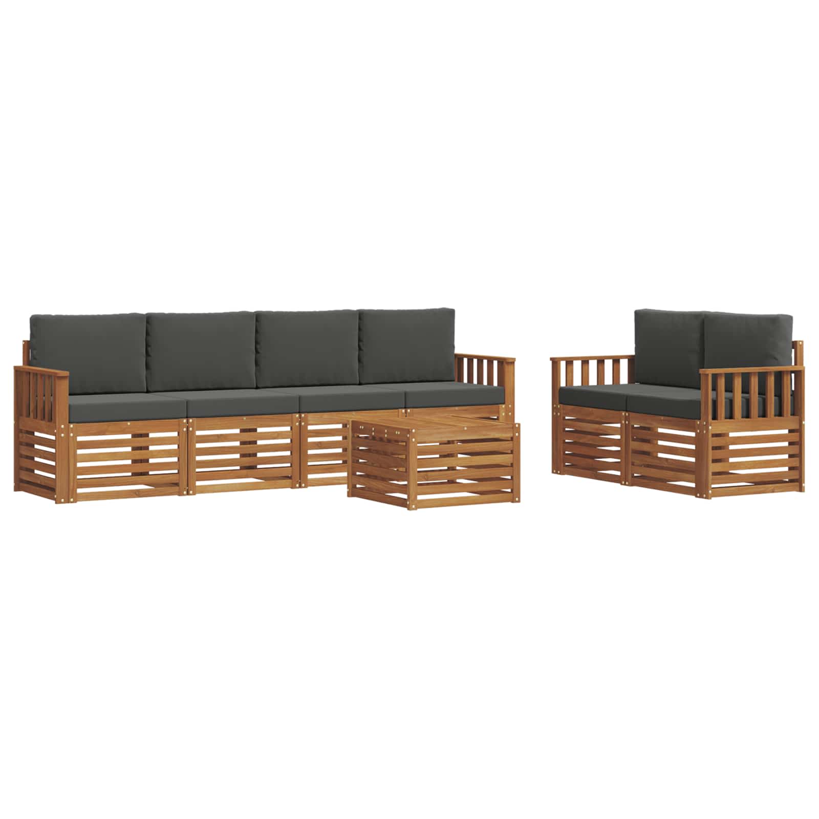 Ensemble de canapés d'extérieur 7 pcs Naturel et Anthracite - XIOS