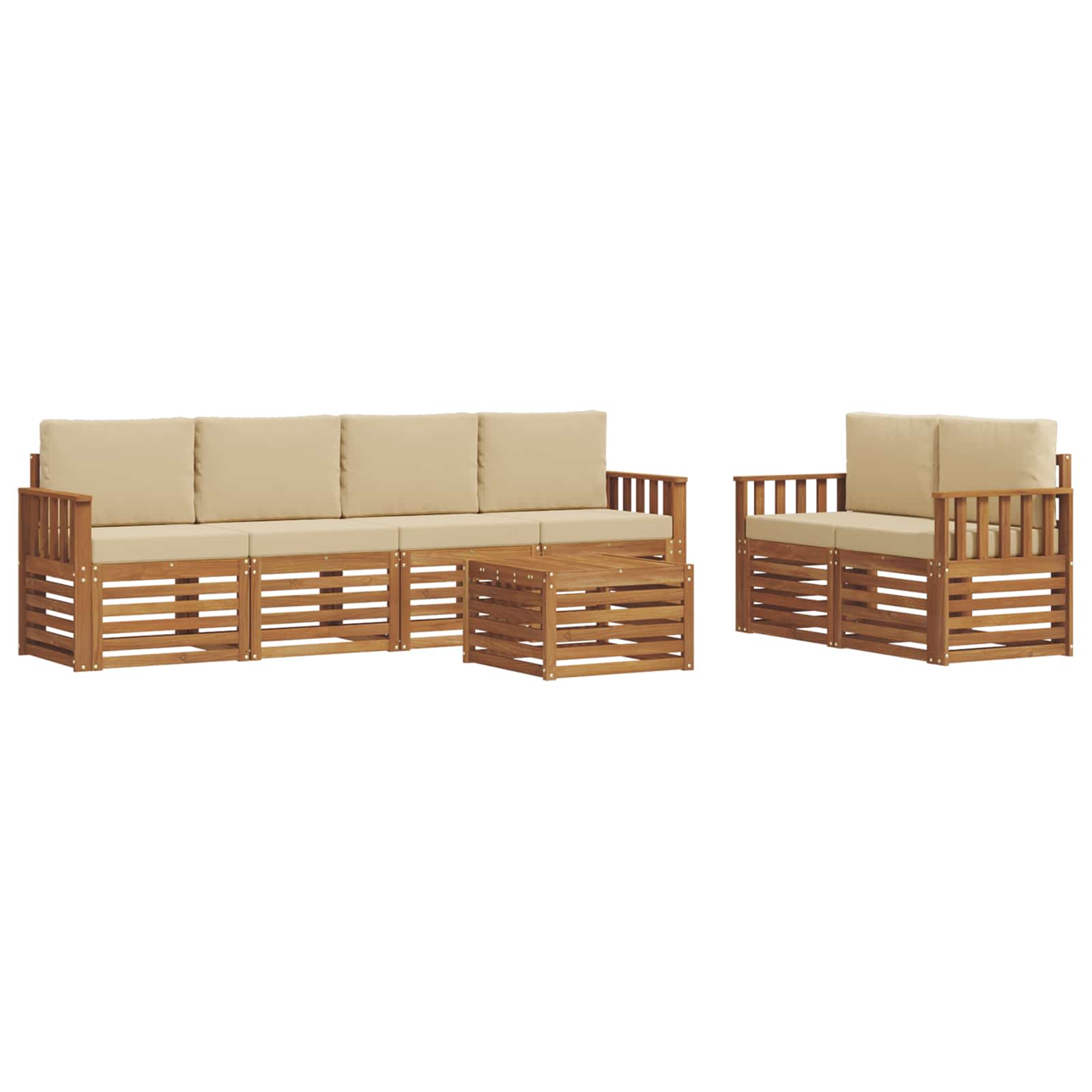 Ensemble de canapés d'extérieur 7 pcs Naturel et Beige - XIOS