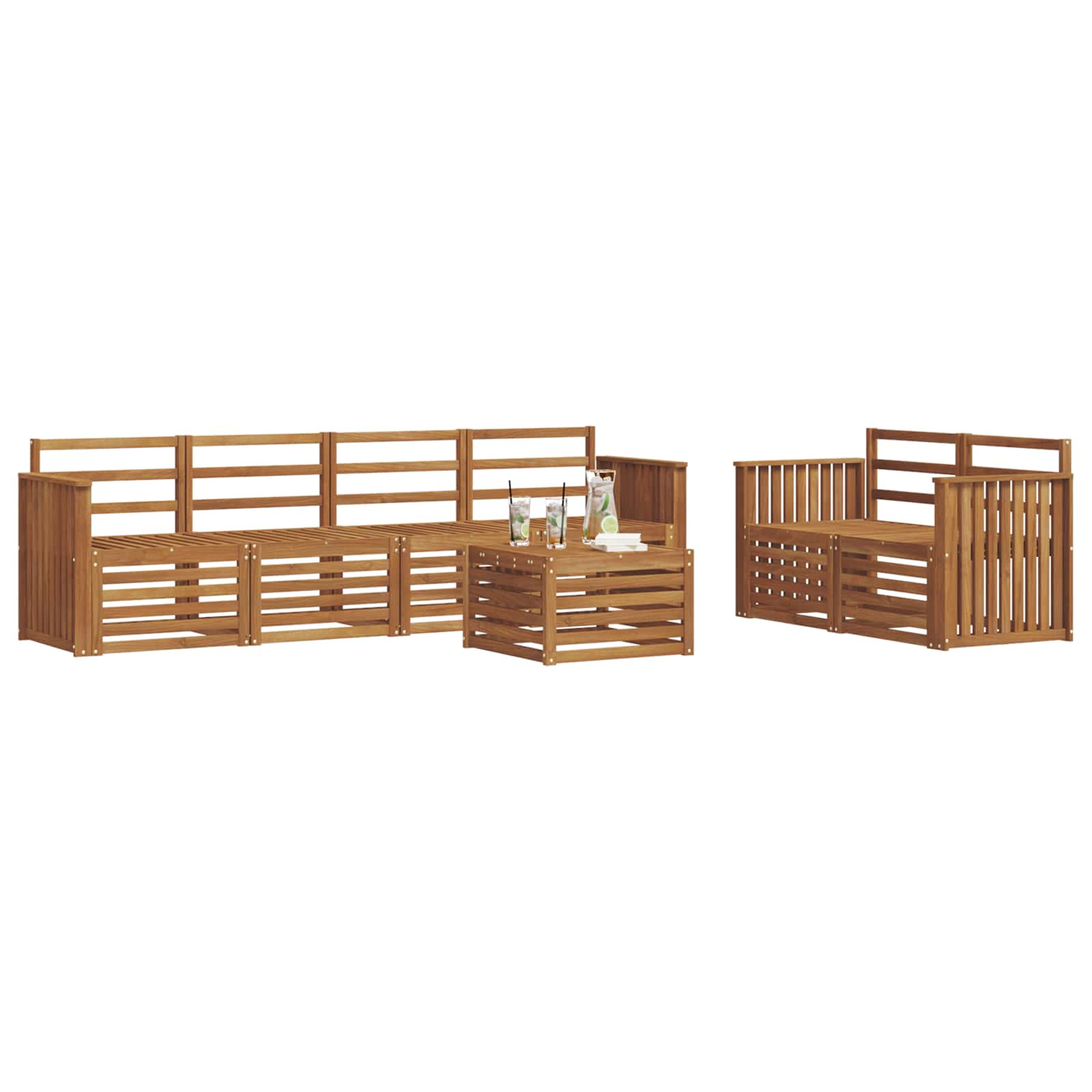 Ensemble de canapés d'extérieur 7 pcs Naturel - XIOS