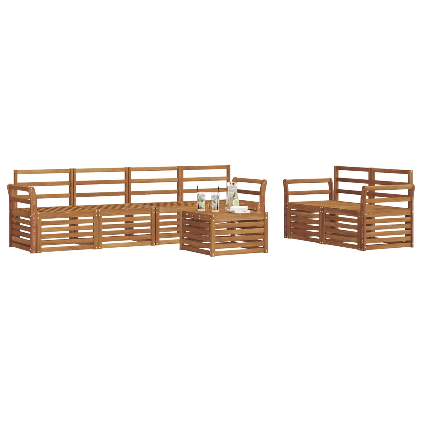 Ensemble de canapés d'extérieur 7 pcs Naturel - XIOS