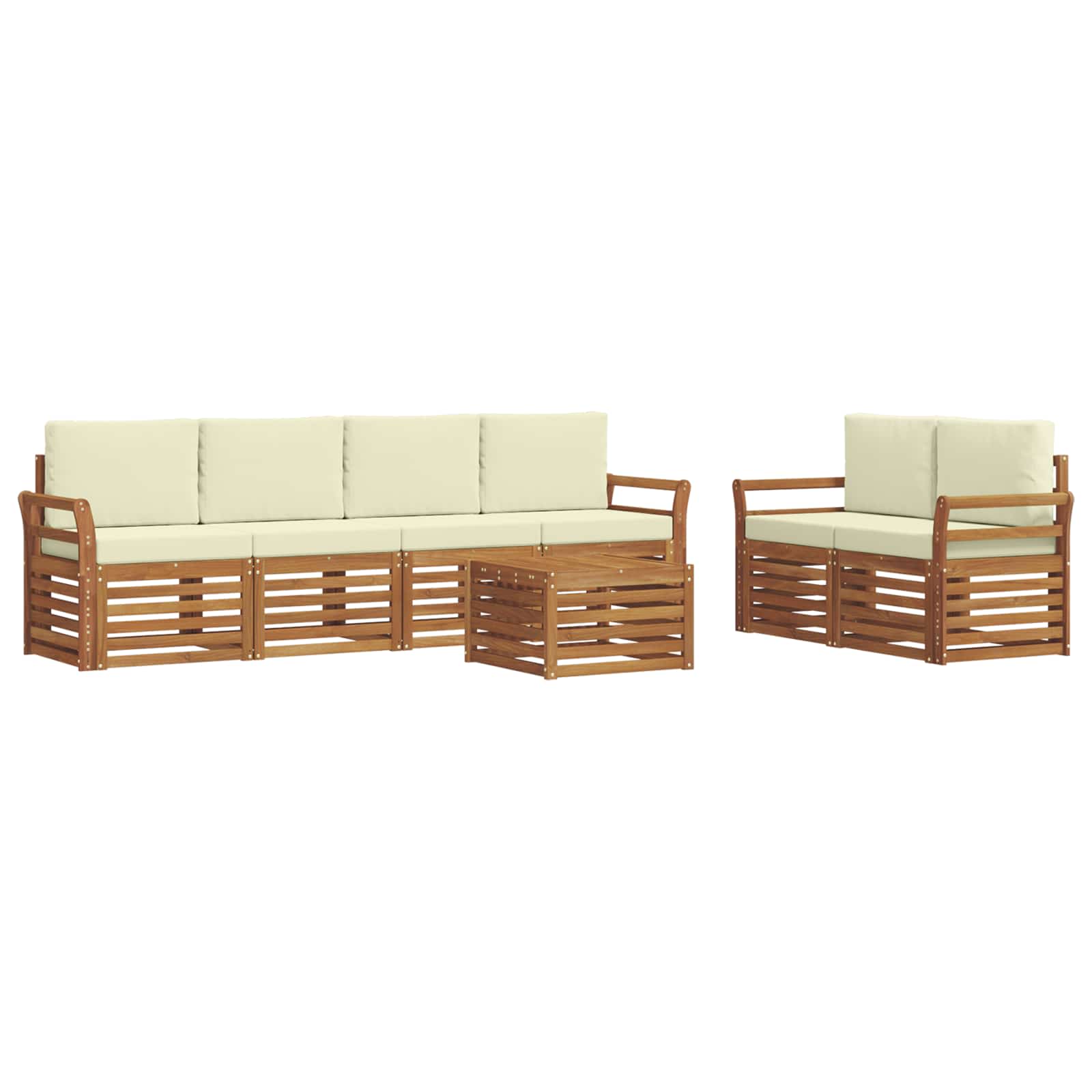 Ensemble de canapés d'extérieur 7 pc Naturel et Crème